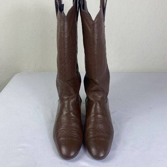 Cowgirl boots 7.5 B narrow foot brown leather custom made soft soles - Picture 8 of 8